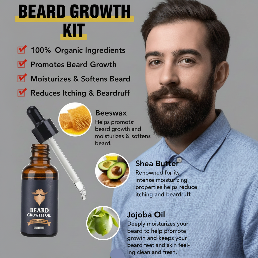 BeardVita Complete Beard Growth and Care Kit Bundle