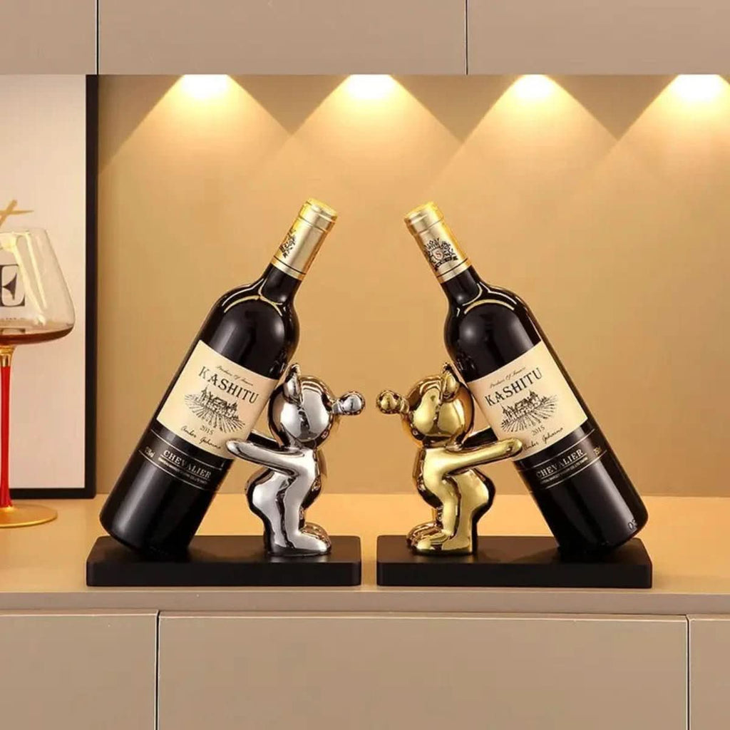 Porte-bouteilles en céramique Bearwine avec design d'ours mignon