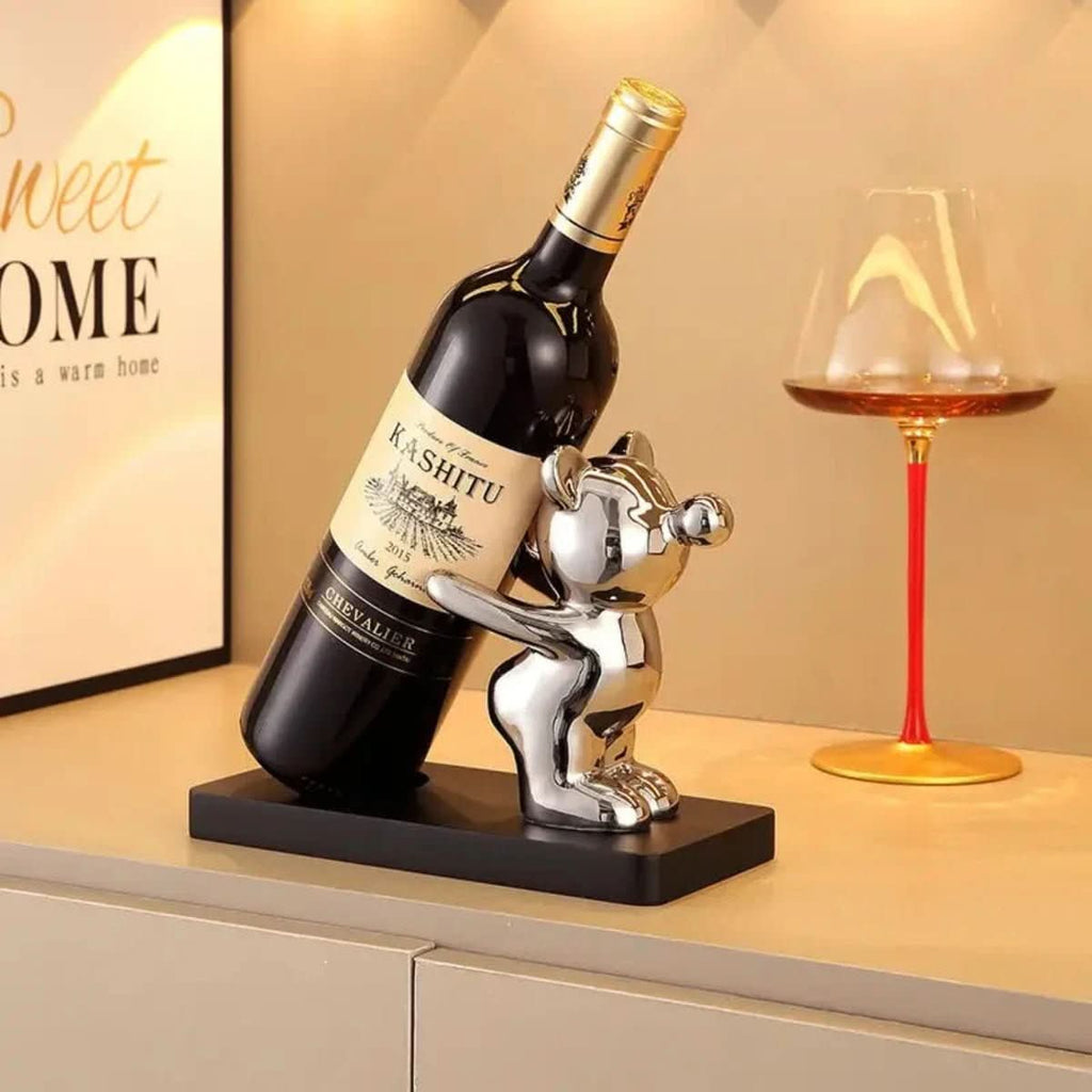 Porte-bouteilles en céramique Bearwine avec design d'ours mignon