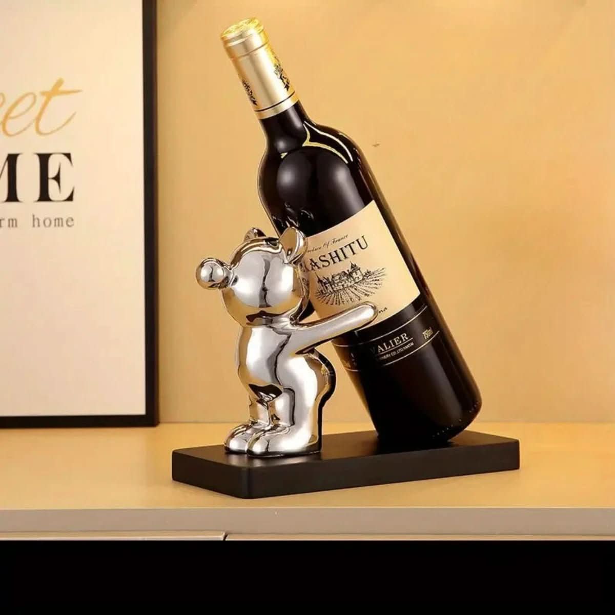 Porte-bouteilles en céramique Bearwine avec design d'ours mignon