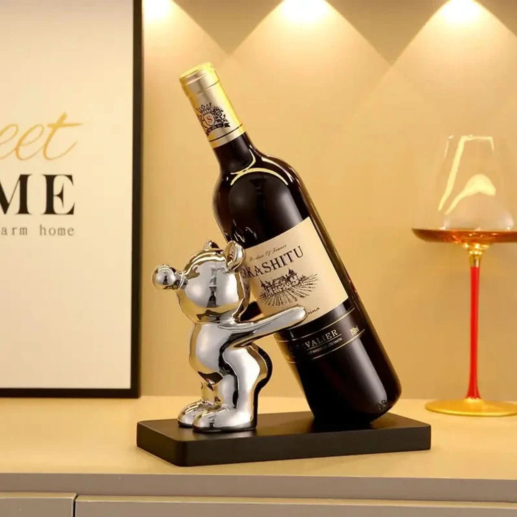 Porte-bouteilles en céramique Bearwine avec design d'ours mignon