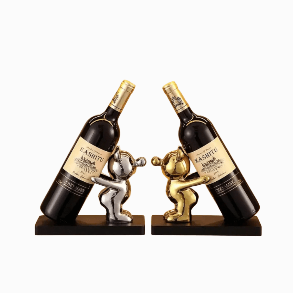Porte-bouteilles en céramique Bearwine avec design d'ours mignon