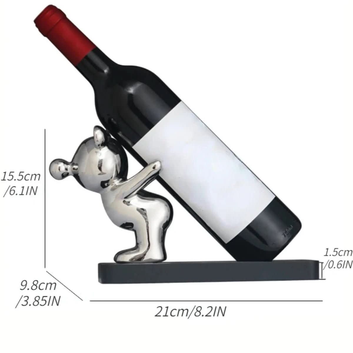 Porte-bouteilles en céramique Bearwine avec design d'ours mignon