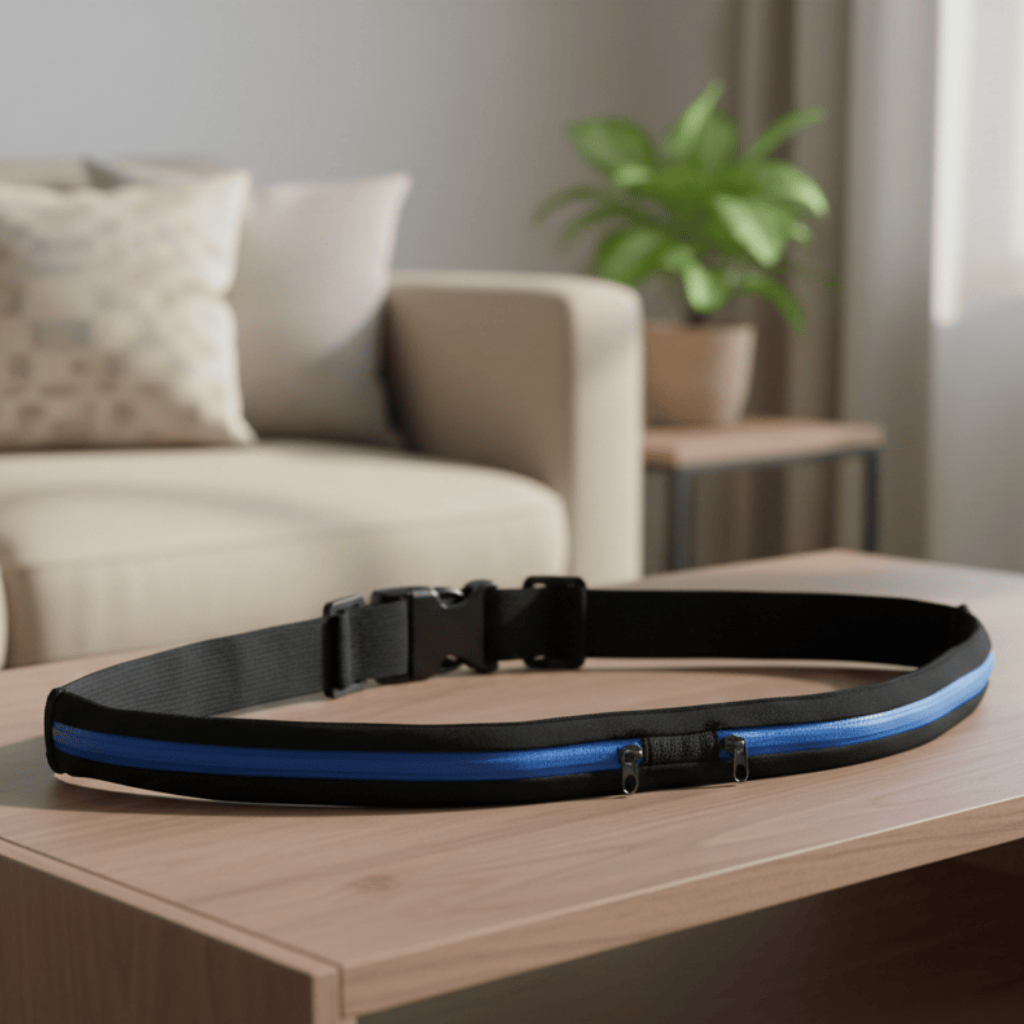 BELTMAX Cinto de Corrida Ajustável e Impermeável com Dois Bolsos