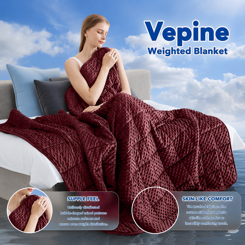Manta con peso Cozy Comfort de puntos con microfibra refrescante para suavidad en todas las estaciones