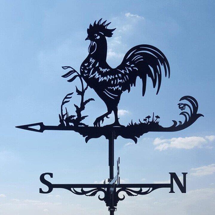 Weather Vane In Metal Construction With Animal Silhouette For Garden Or Roof
