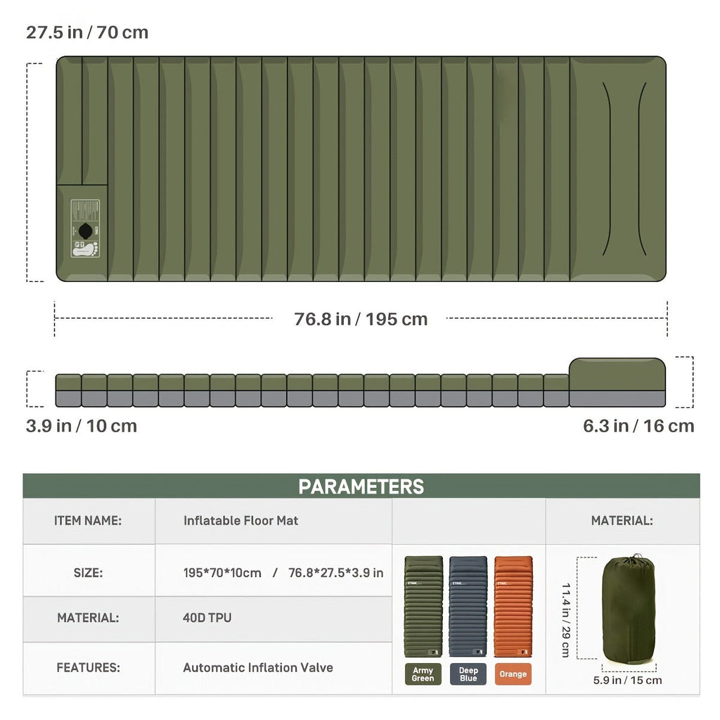 Compact Camping Air Mattress With Built In Foot Pump