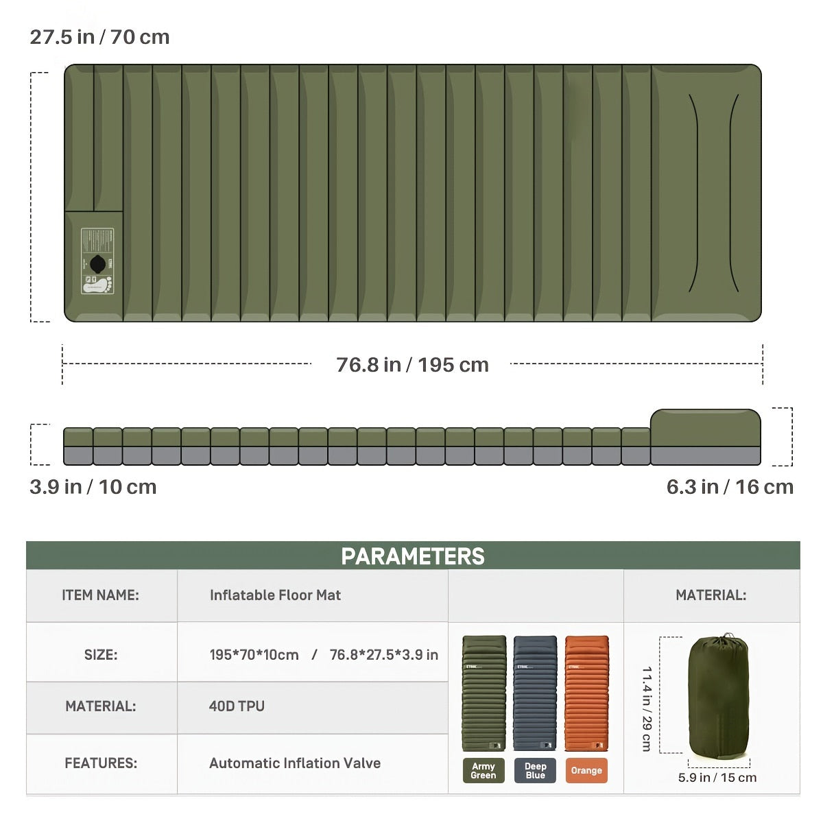 Compact Camping Air Mattress With Built In Foot Pump