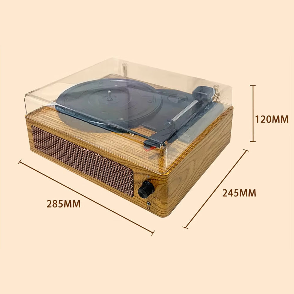 Tocadiscos de vinilo con Bluetooth y altavoces integrados, parada automática