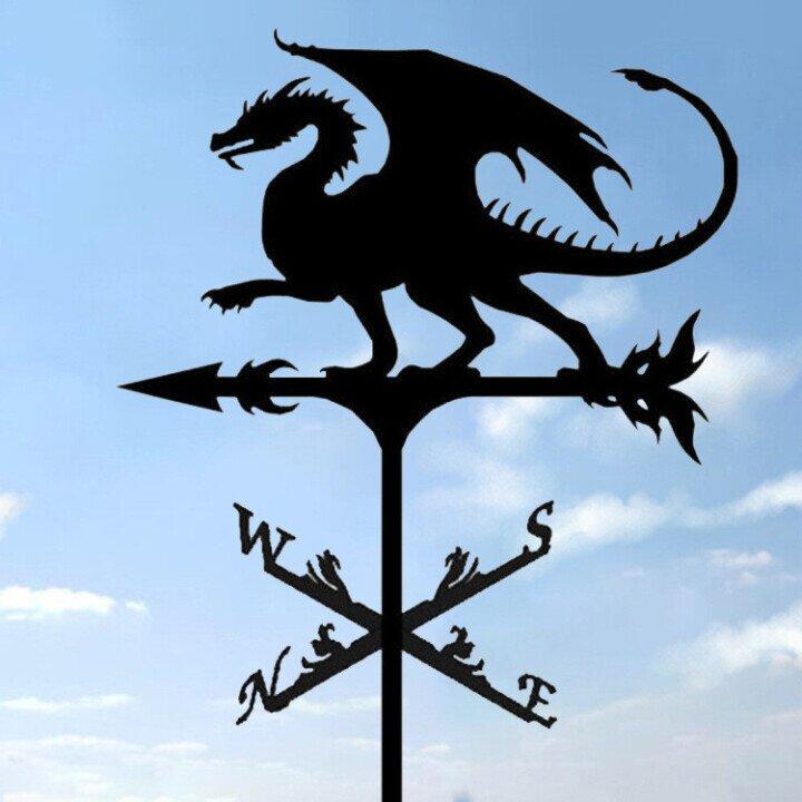 Weather Vane In Metal Construction With Animal Silhouette For Garden Or Roof