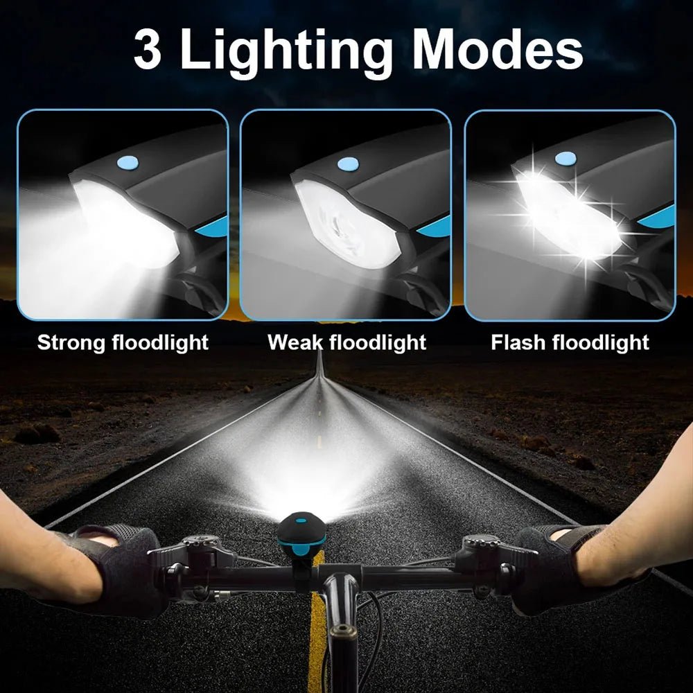 BIKEALERT Lampe de vélo rechargeable avec klaxon pour une conduite plus sûre