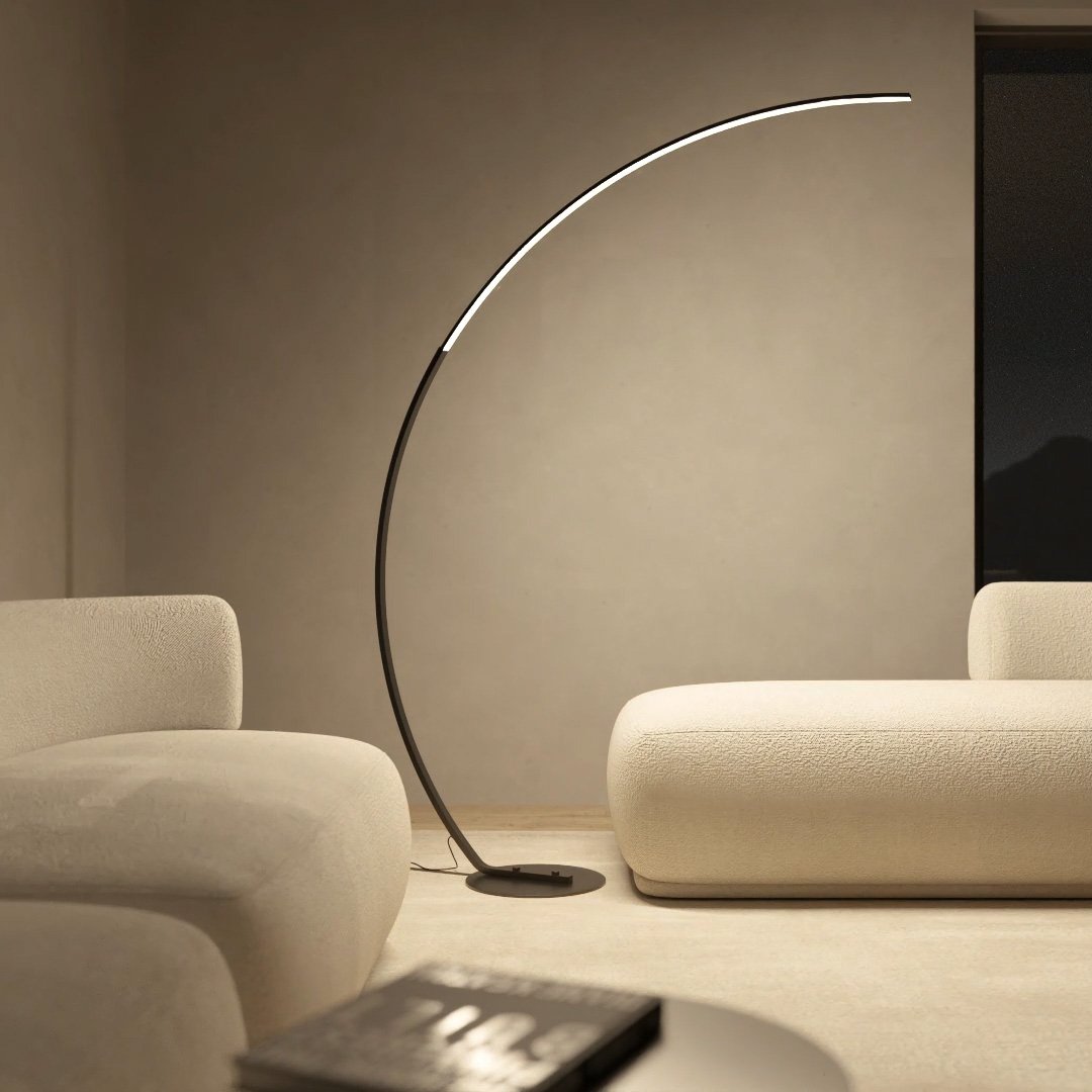 LumenArc LED Floor Lamp With Foot Switch Matte Black