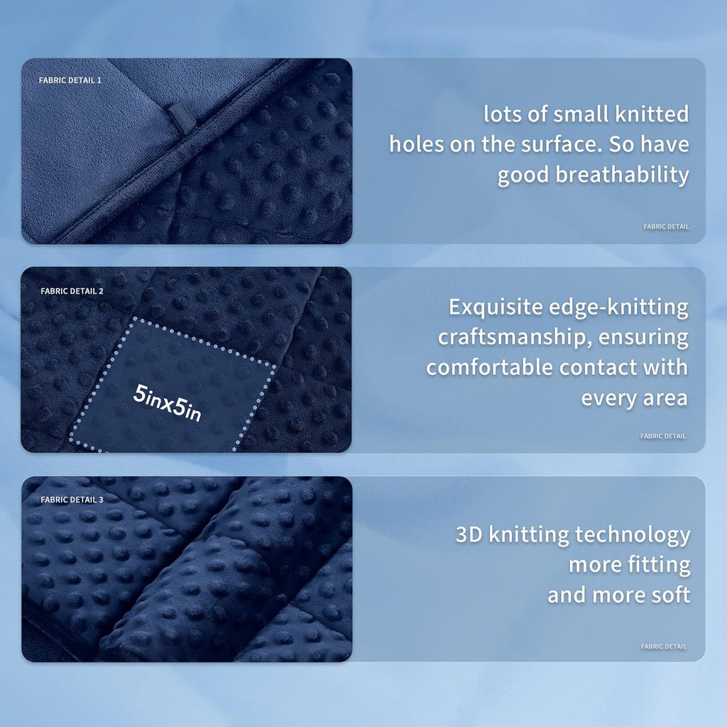 Manta con peso Cozy Comfort de puntos con microfibra refrescante para suavidad en todas las estaciones