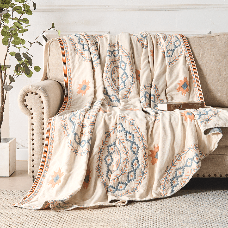 Přehoz BohoHaven Cotton Mandala pro vnitřní i venkovní použití