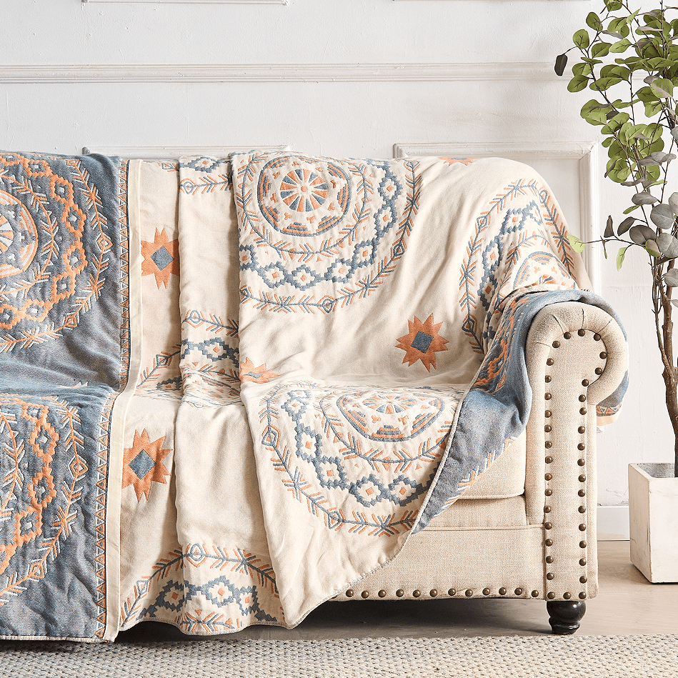 Přehoz BohoHaven Cotton Mandala pro vnitřní i venkovní použití