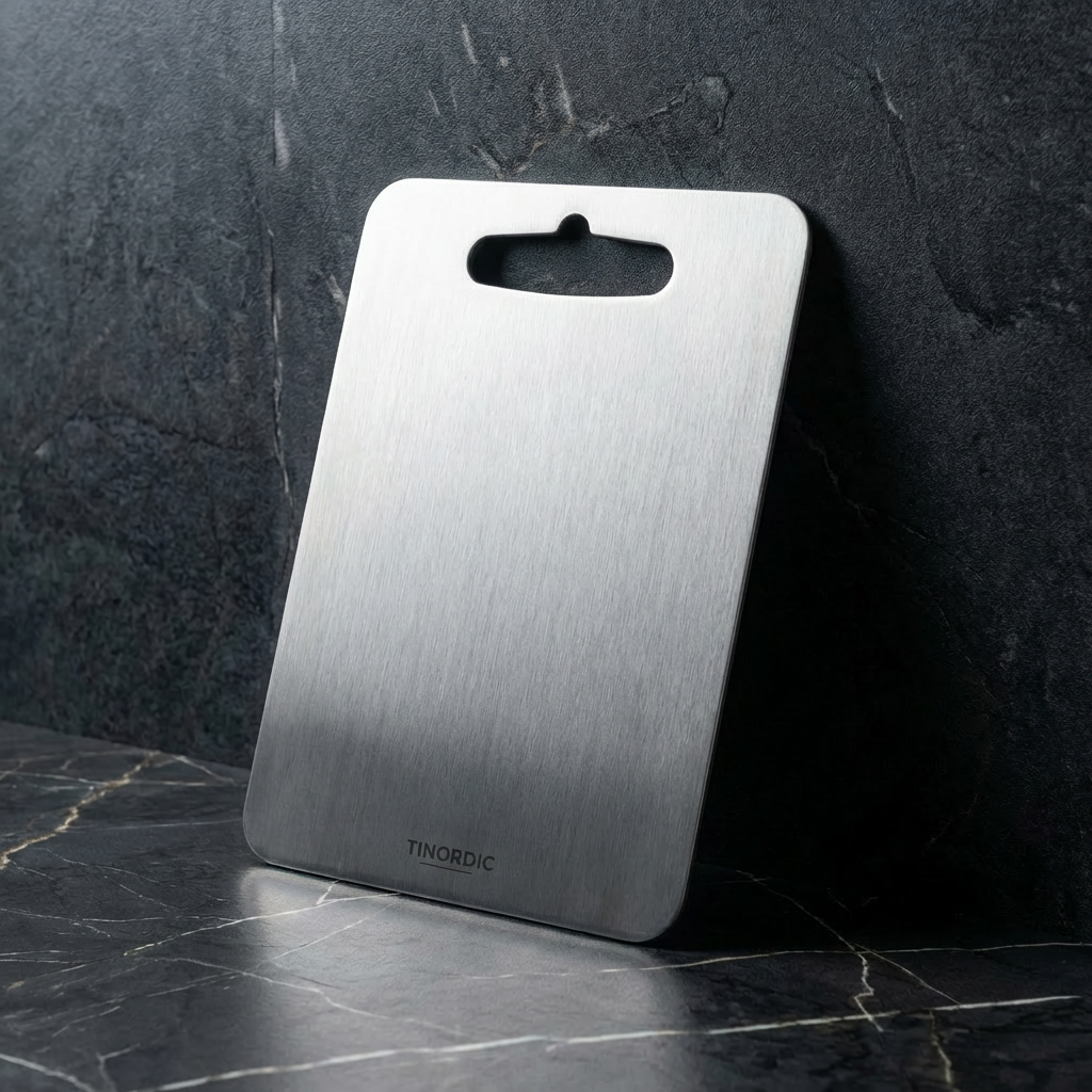 100% Pure Titanium Cutting Board – Antibacterial, Odor-Free & No Microplastics