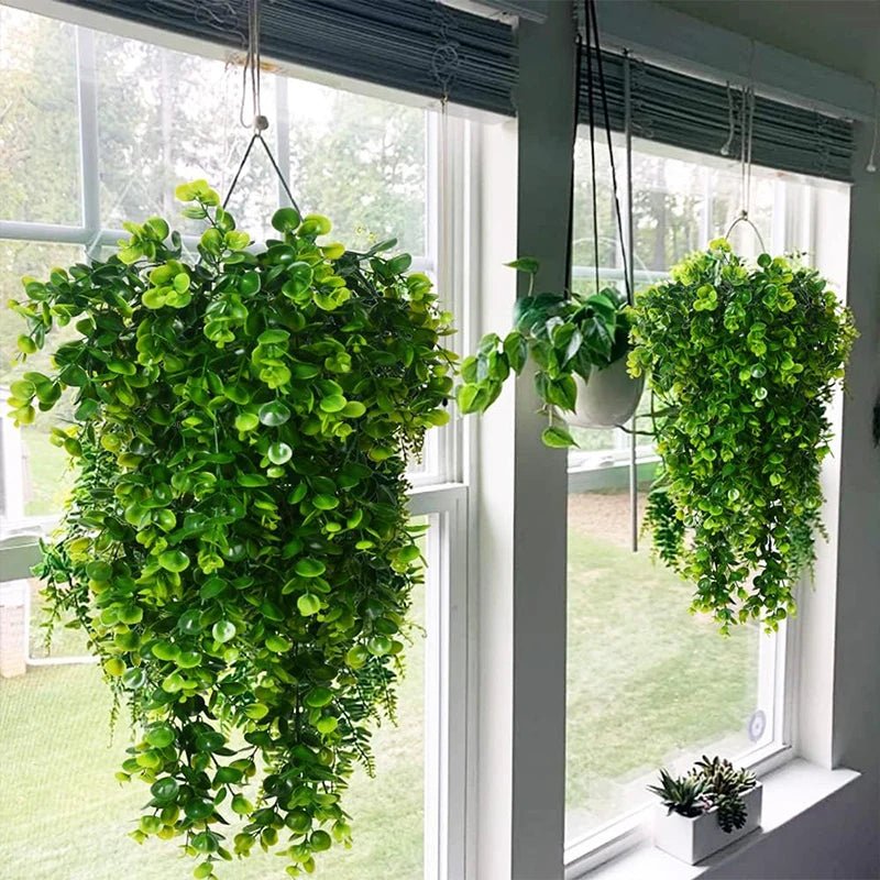 Botanilux UV-kestävä keinotekoinen eukalyptuksen riippuva lehvistö kodin sisustukseen