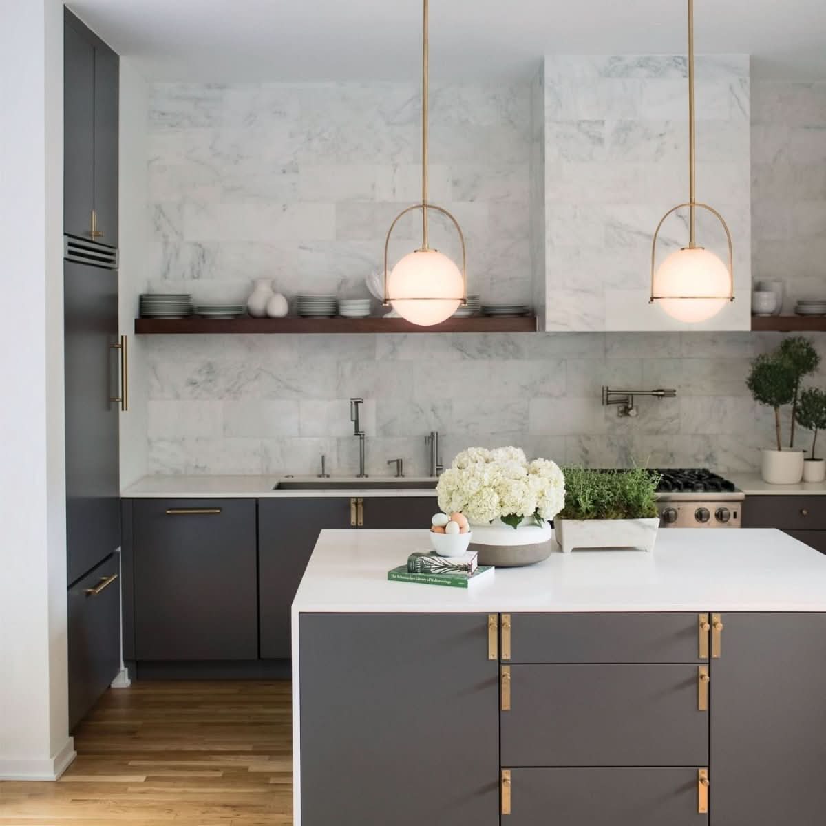 BRILLERA Adjustable Pendant Light With Opal Glass Shade