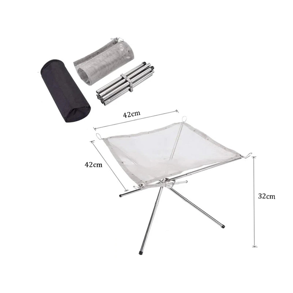 Braciere portatile in acciaio inox per campeggio all'aperto