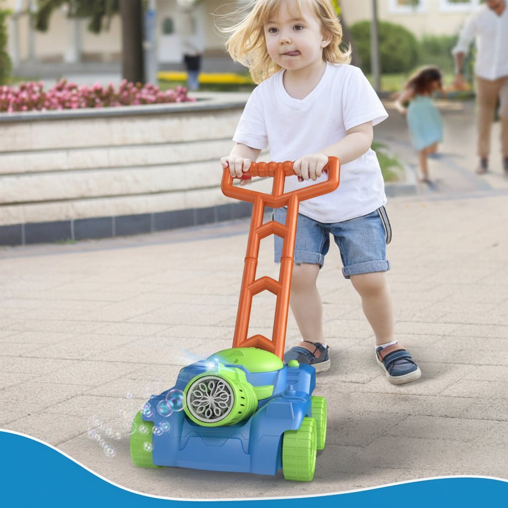 Bubblemow Fun Outdoor Toy Lawn Mower With Bubbles For Play
