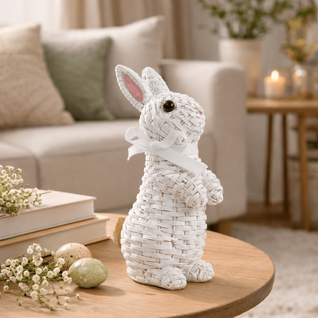 Figurină Iepuraș Jucăuș BUNNORA din Rășină pentru Grădină și Decor de Paște