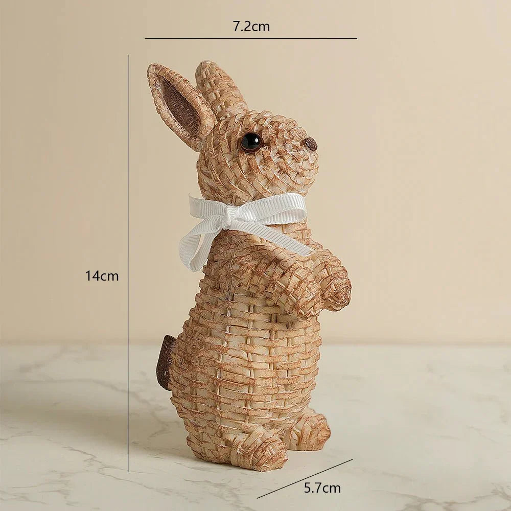 Figurină Iepuraș Jucăuș BUNNORA din Rășină pentru Grădină și Decor de Paște