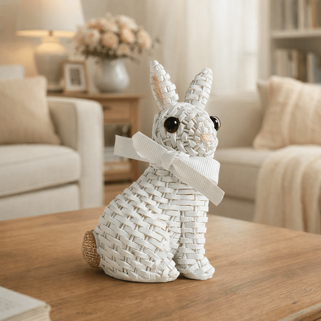 Figurină Iepuraș Jucăuș BUNNORA din Rășină pentru Grădină și Decor de Paște