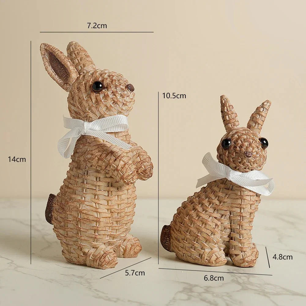 Figurină Iepuraș Jucăuș BUNNORA din Rășină pentru Grădină și Decor de Paște