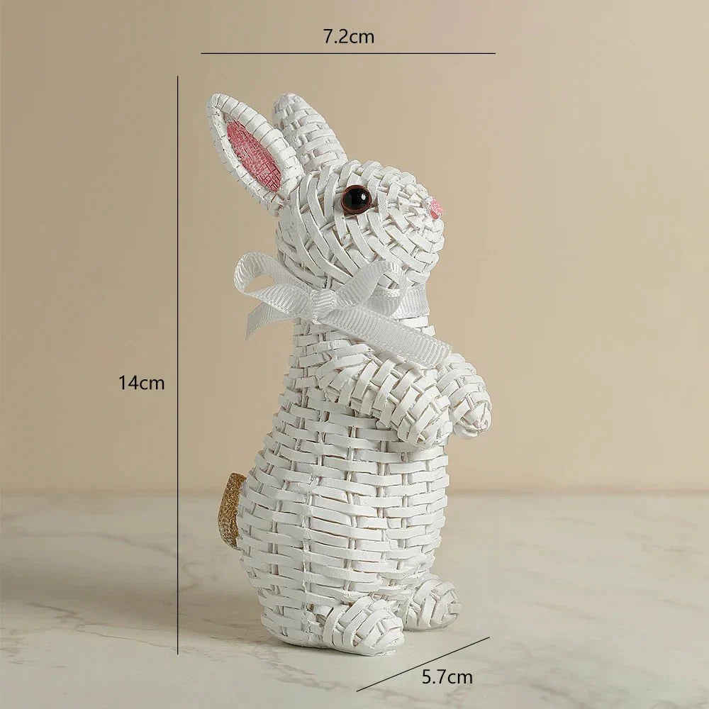 Figurină Iepuraș Jucăuș BUNNORA din Rășină pentru Grădină și Decor de Paște