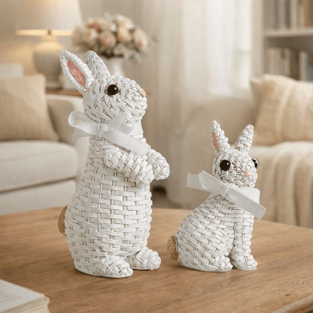 Figurină Iepuraș Jucăuș BUNNORA din Rășină pentru Grădină și Decor de Paște