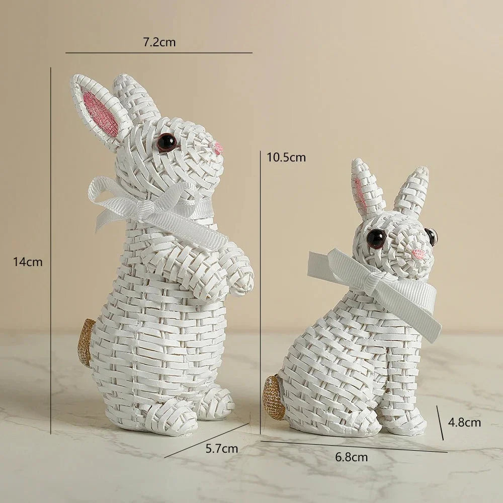 Figurină Iepuraș Jucăuș BUNNORA din Rășină pentru Grădină și Decor de Paște
