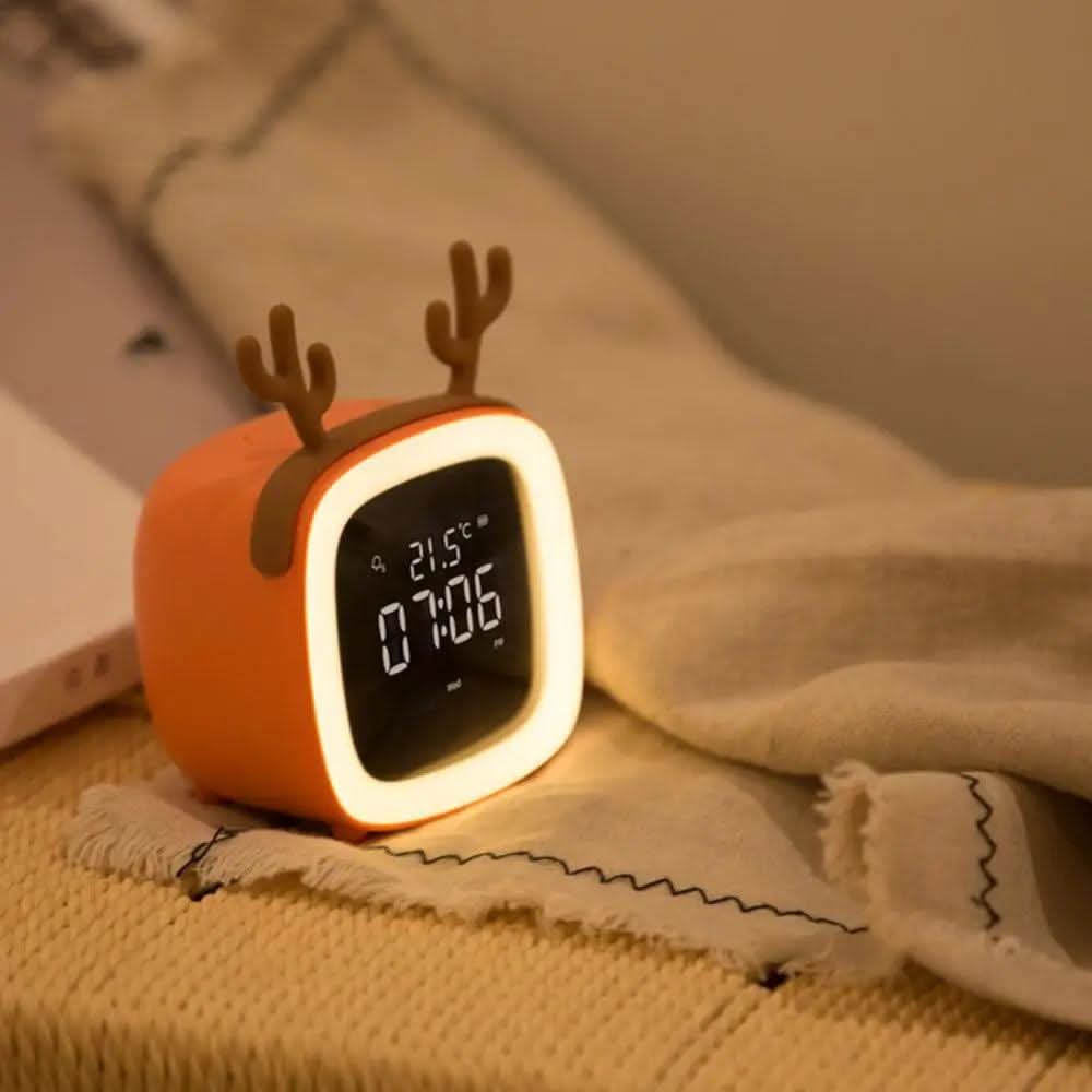 BunnyGlow natlampe vækkeur med digitalt display og timer