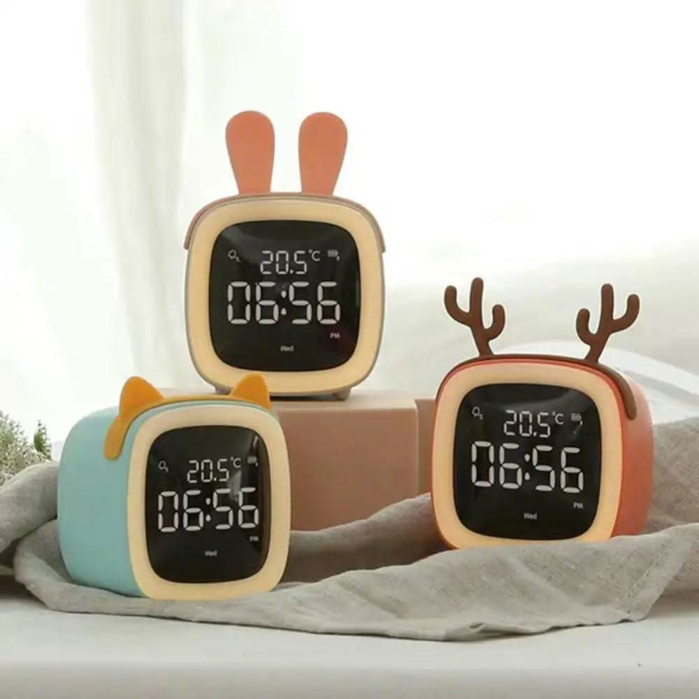 BunnyGlow natlampe vækkeur med digitalt display og timer