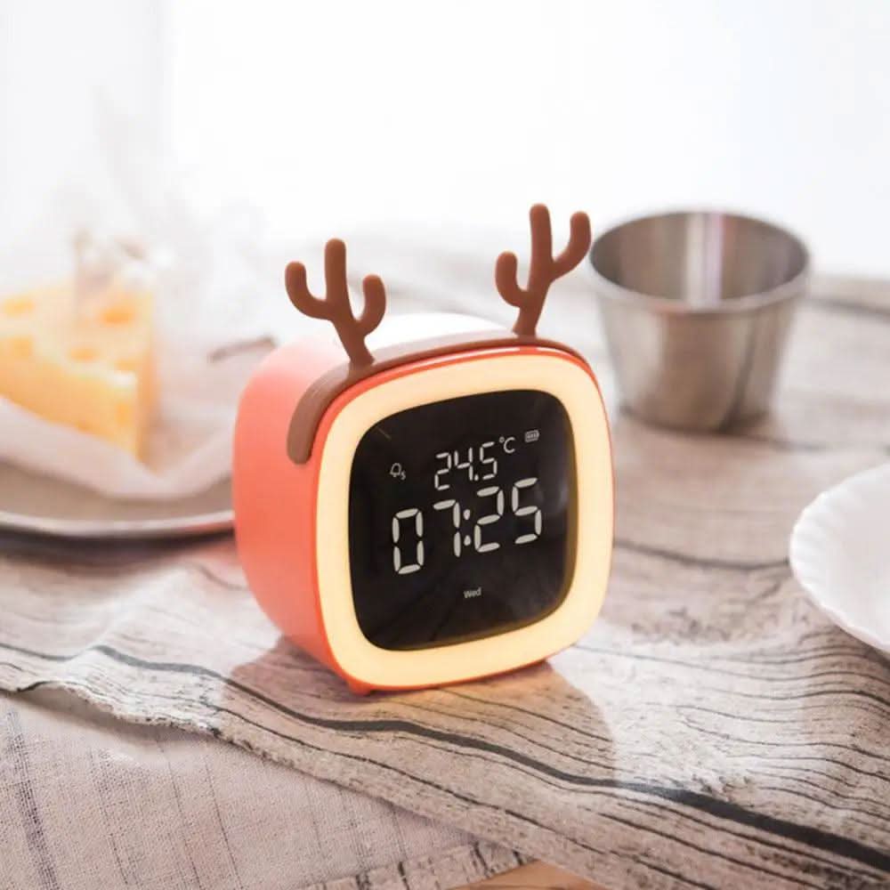BunnyGlow natlampe vækkeur med digitalt display og timer