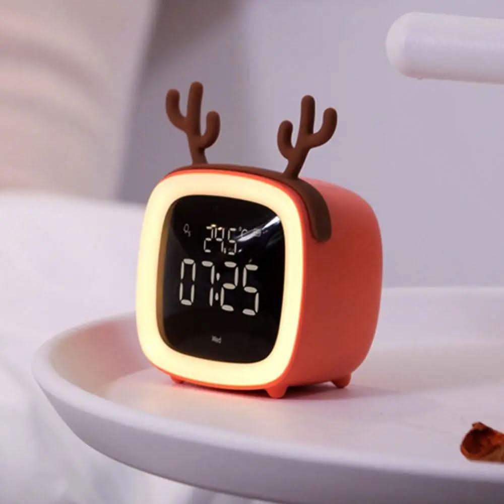 BunnyGlow natlampe vækkeur med digitalt display og timer