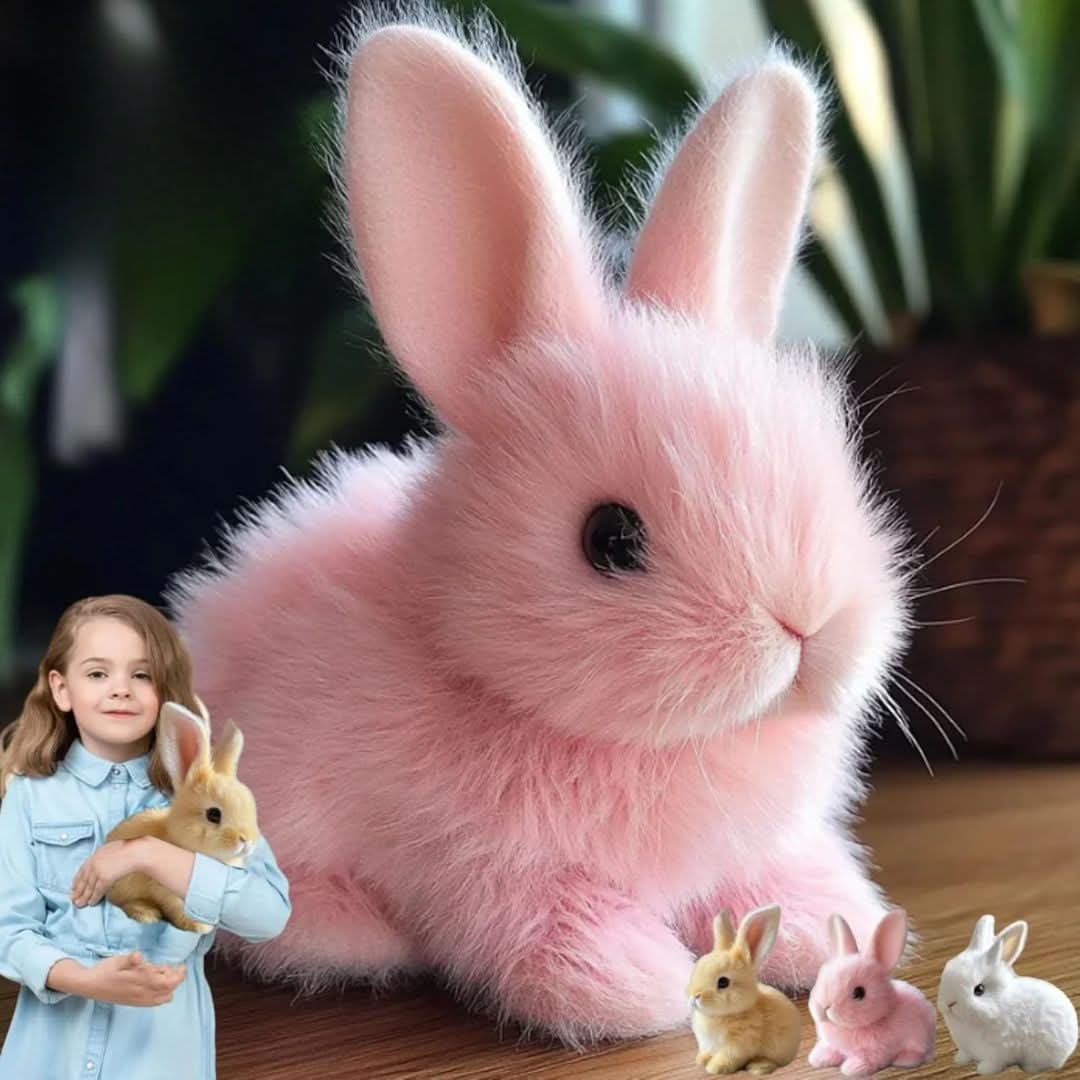 Jouet en peluche lapin sautillant réaliste BunnyLoom pour enfants