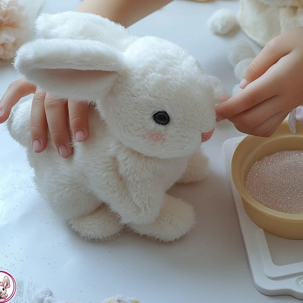 Jouet en peluche lapin sautillant réaliste BunnyLoom pour enfants