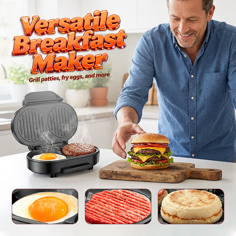 Twin Breakfast Maker With Nonstick Dual Plates 1.2 Kg