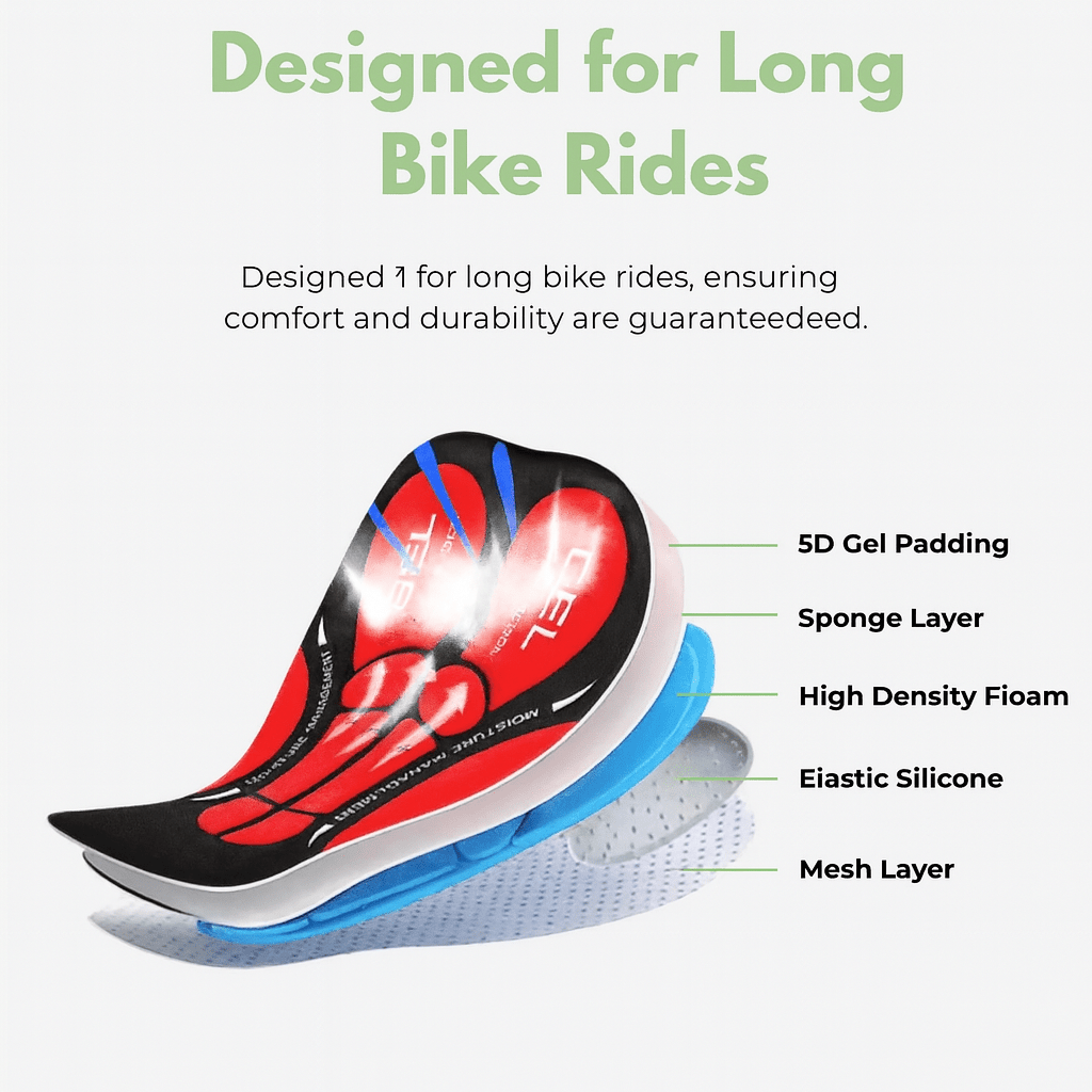VeloGlide Gel-Padded Cycling Shorts for Pain-Free Rides Unisex