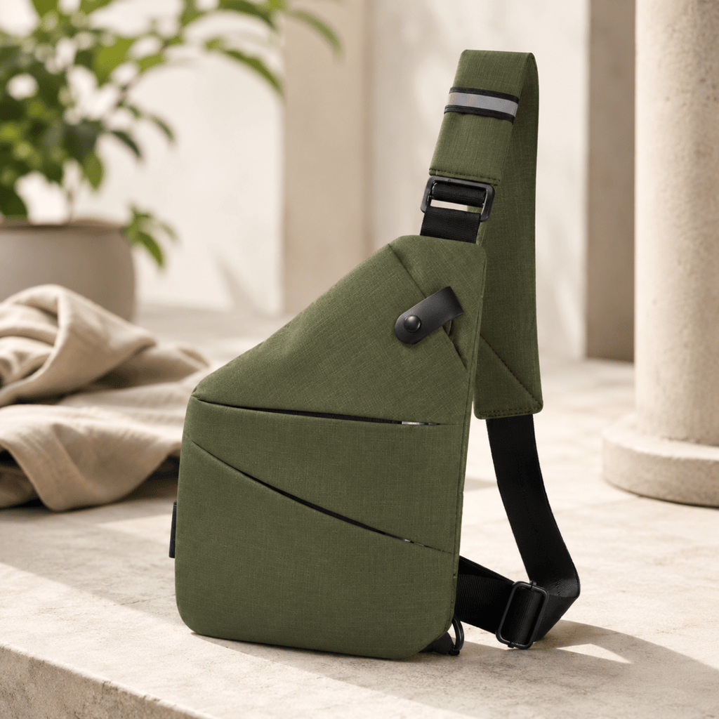 Bolso bandolera TRAVGUARD con protección RFID y diseño repelente al agua