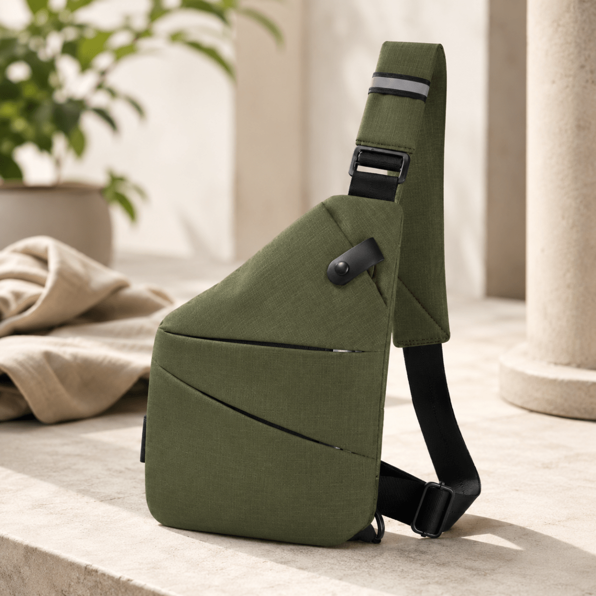 Bolso bandolera TRAVGUARD con protección RFID y diseño repelente al agua