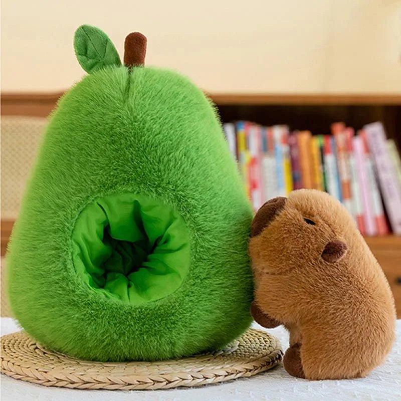 CAPYPLUSH Plyšová hračka duo kapybara a avokádo pro děti
