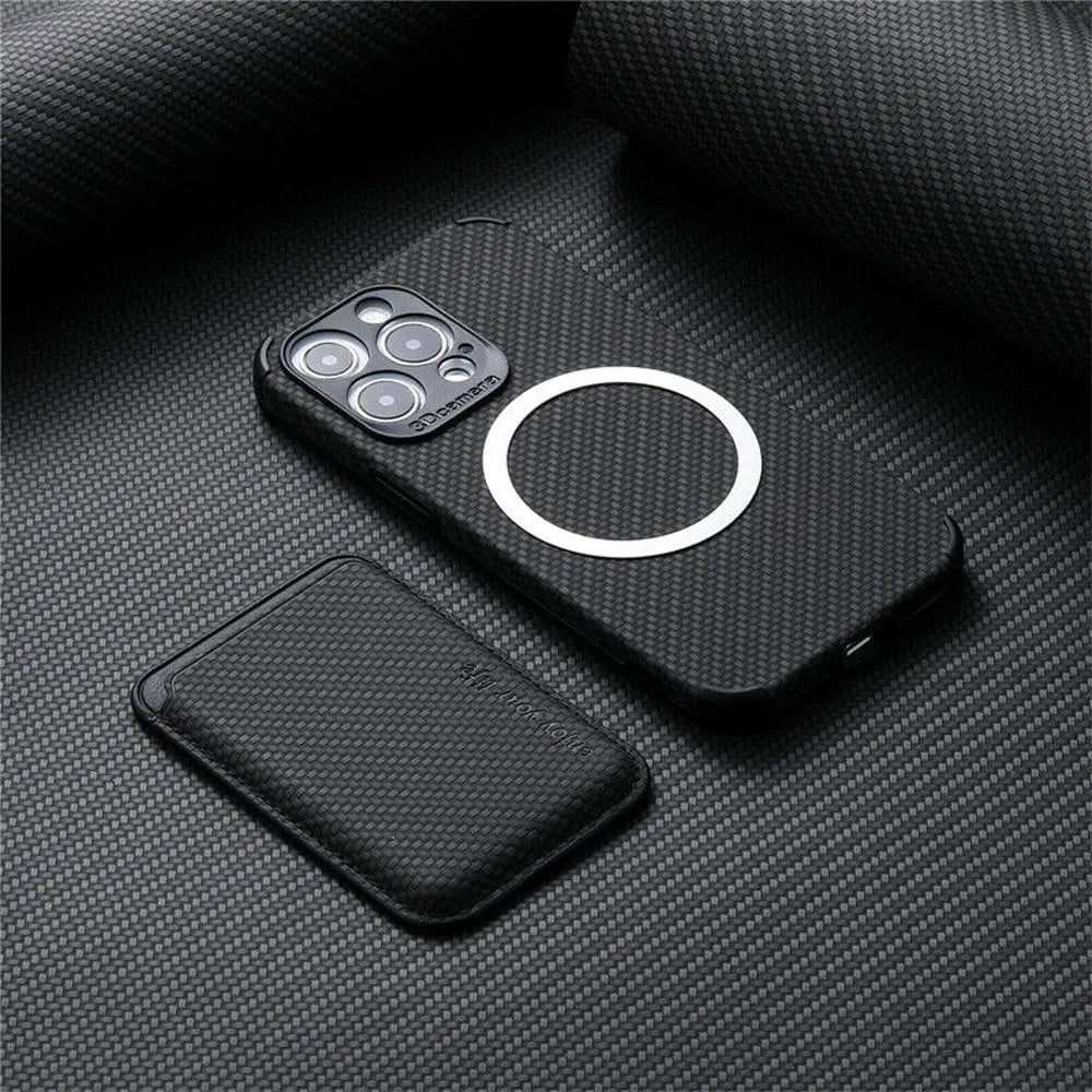 Coque de protection en fibre de carbone CARBONX pour iPhone 14 Pro et 13