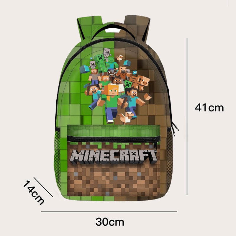 BlockPlay Pixel Kids' Backpack | Minecraft Style School Bag