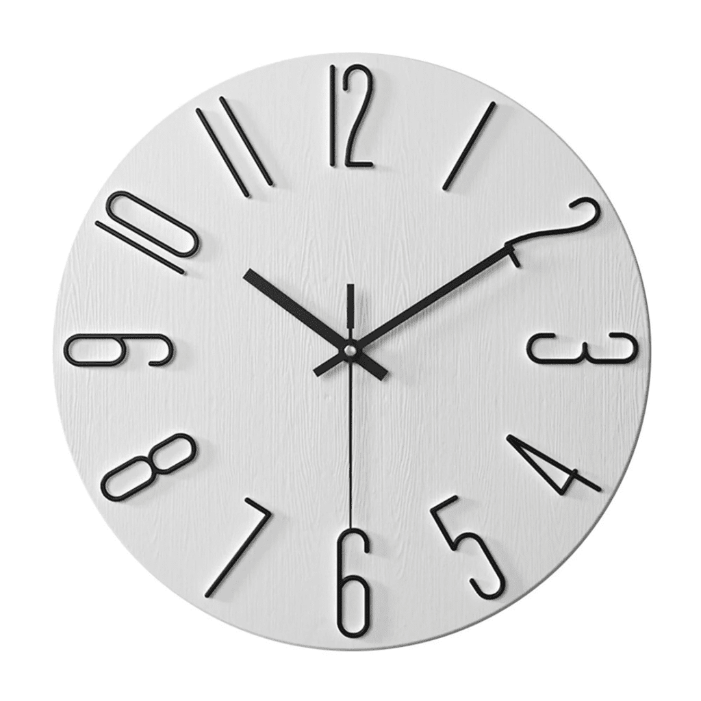 Horloge murale CASAORA à mouvement silencieux, style moderne minimaliste