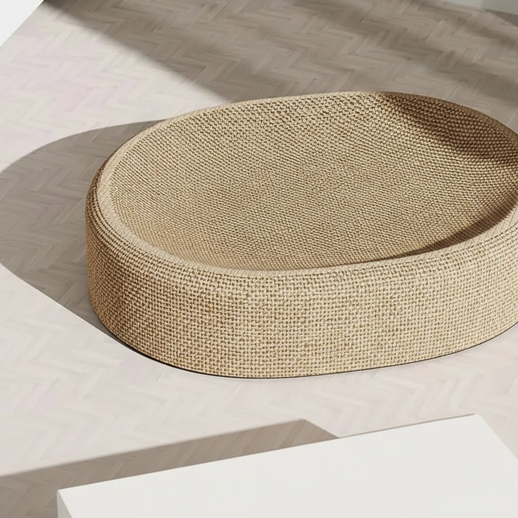 CATLOOM Oval Cat Bed With Durable Sisal Scratching Surface And Cozy Cushion