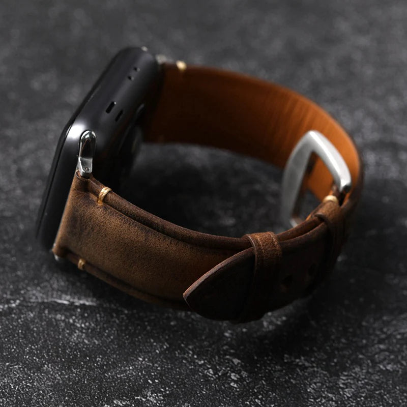 Dunkelbraunes klassisches Uhrenarmband für den täglichen Gebrauch und Reisen