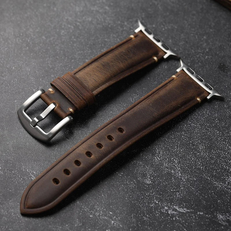 Dunkelbraunes klassisches Uhrenarmband für den täglichen Gebrauch und Reisen