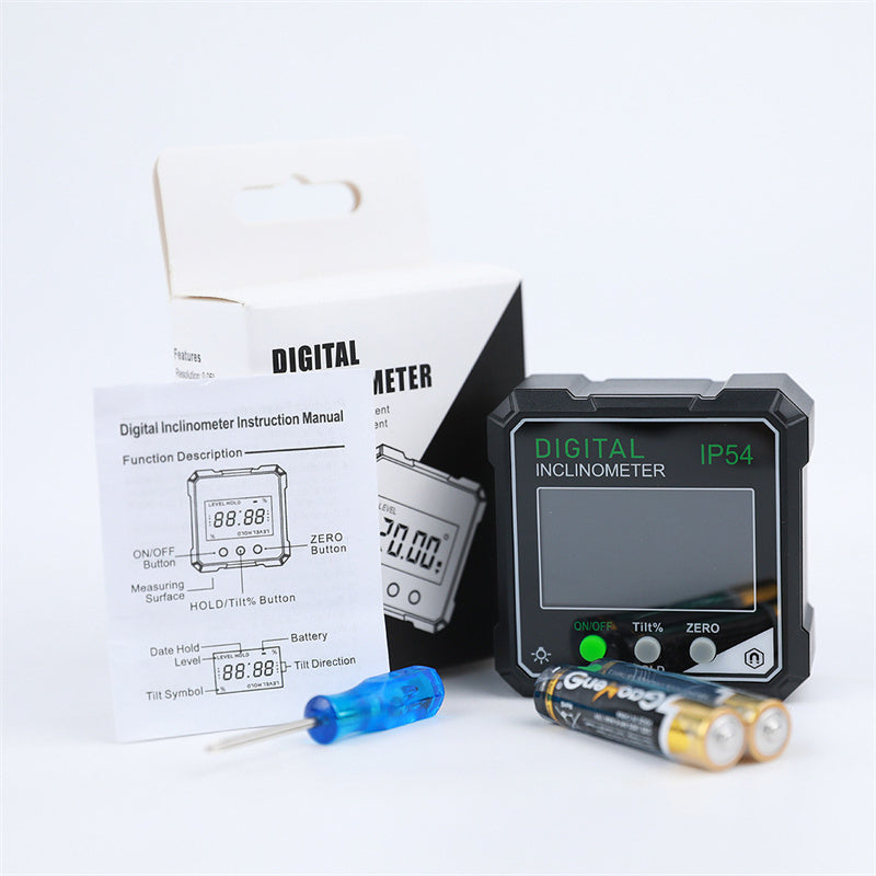 Misuratore di angoli digitale con base magnetica impermeabile IP54