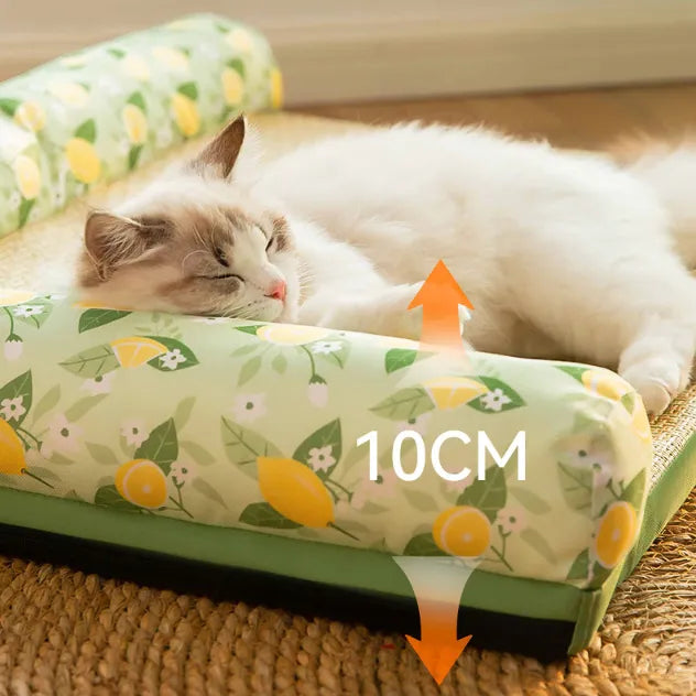 Summer Cooling Relief Pad With Elevated Edge For Cats